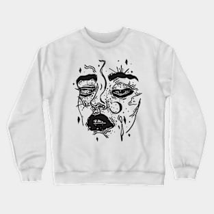 Abstract art of a girl's face Crewneck Sweatshirt